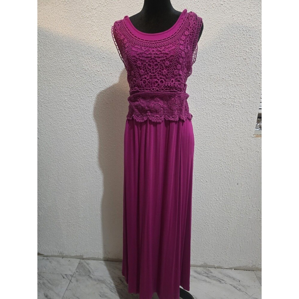 St John‎ Bay COTTAGECORE Dress Size 1x Countrycore Maxi Length bohemian fushia